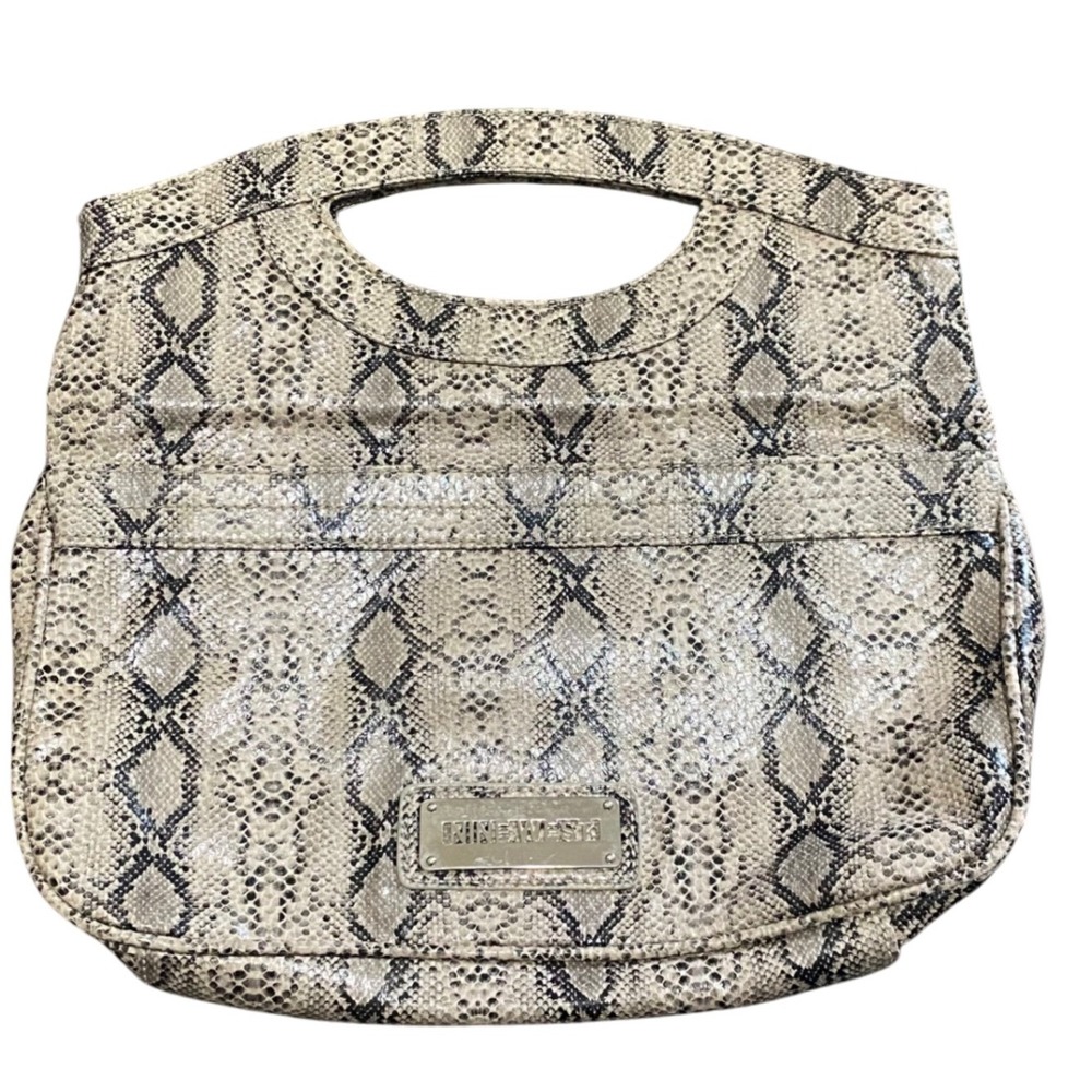 Nine West Women's Snakeskin Print Satchel Handbag Faux Leather‎ folded Purse